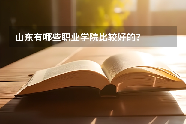 山東有哪些職業學院比較好的？