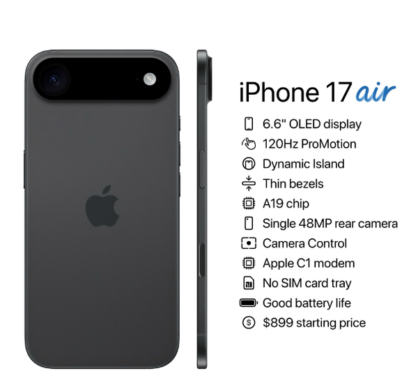 iPhone 17 Air五大特點：今年特殊的蘋果手機