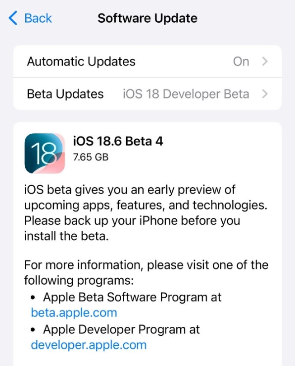 蘋果發(fā)布iOS 18.6 RC：國行AI依然沒戲